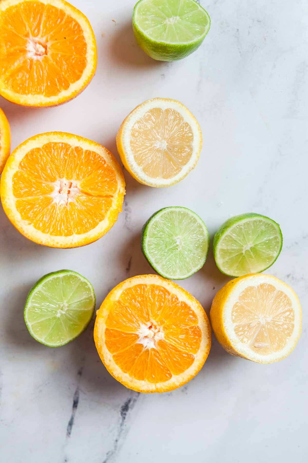 Sliced oranges, limes, and lemons.