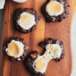 overhead view of smores cookies.