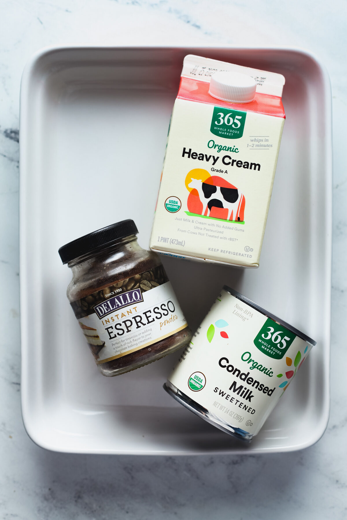 Ingredients needed to make Vietnamese Coffee Ice Cream. 