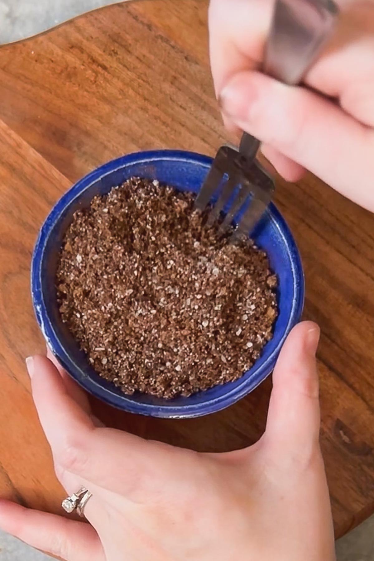 Mixing the cowboy rub.