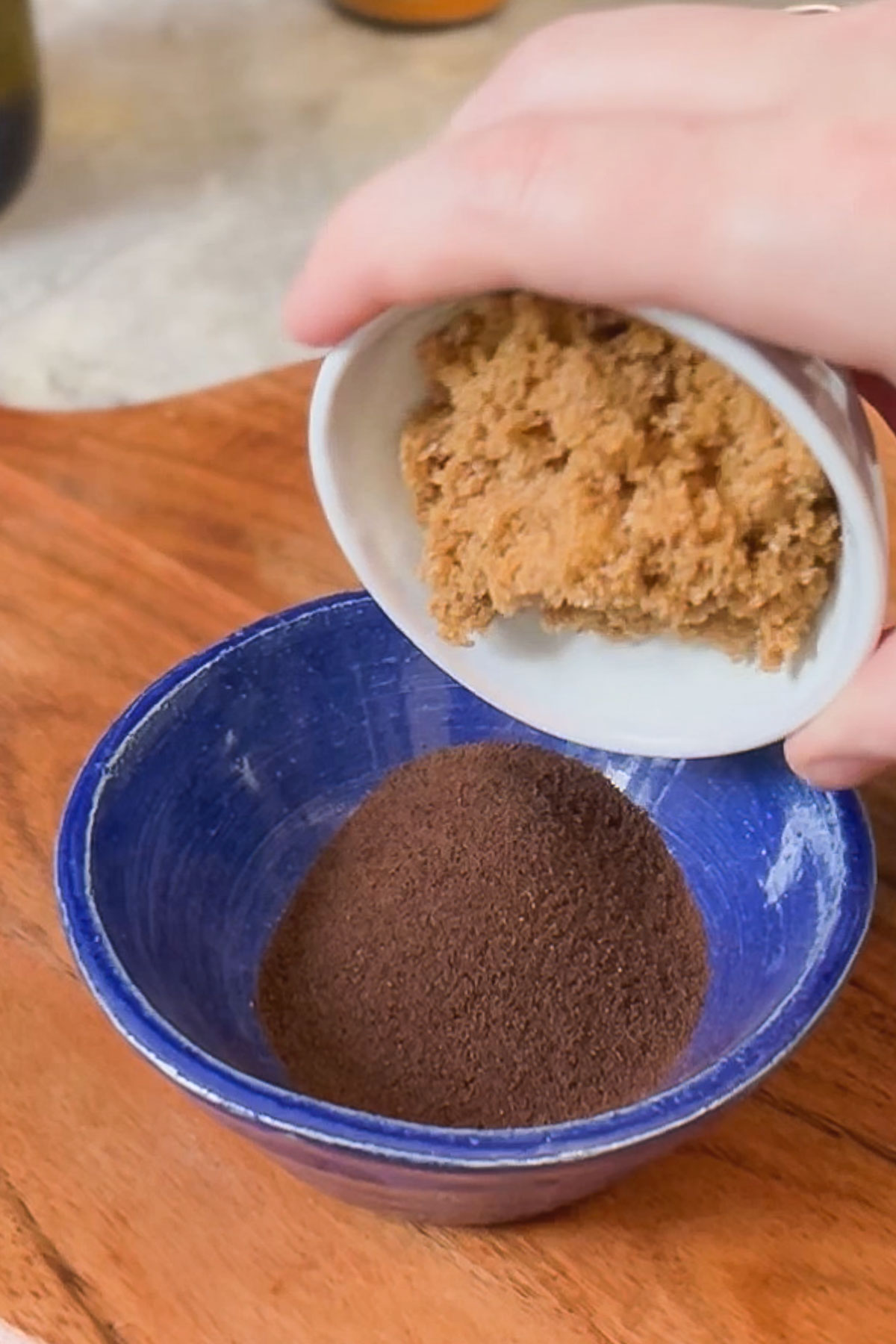 Adding brown sugar to espresso to make a rub for steak.