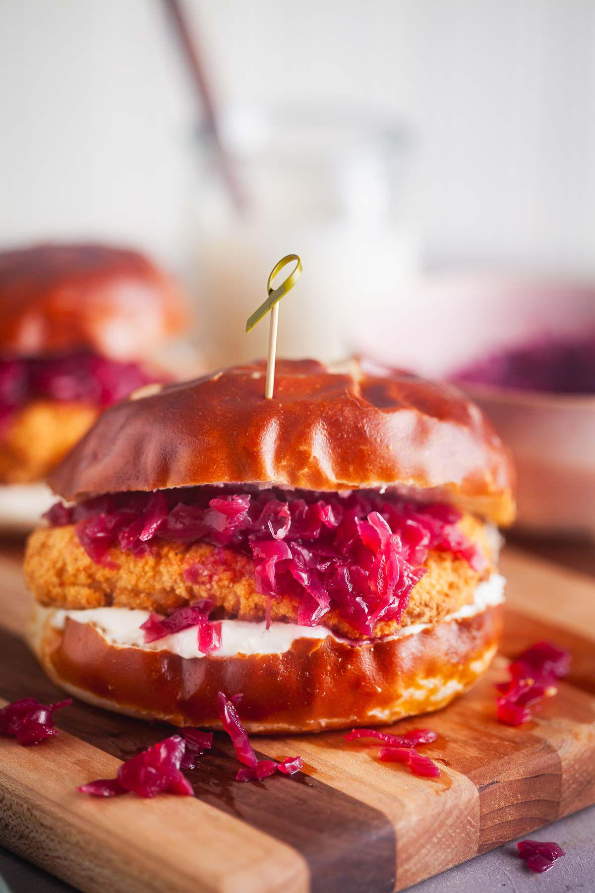 Chicken schnitzel sandwich.
