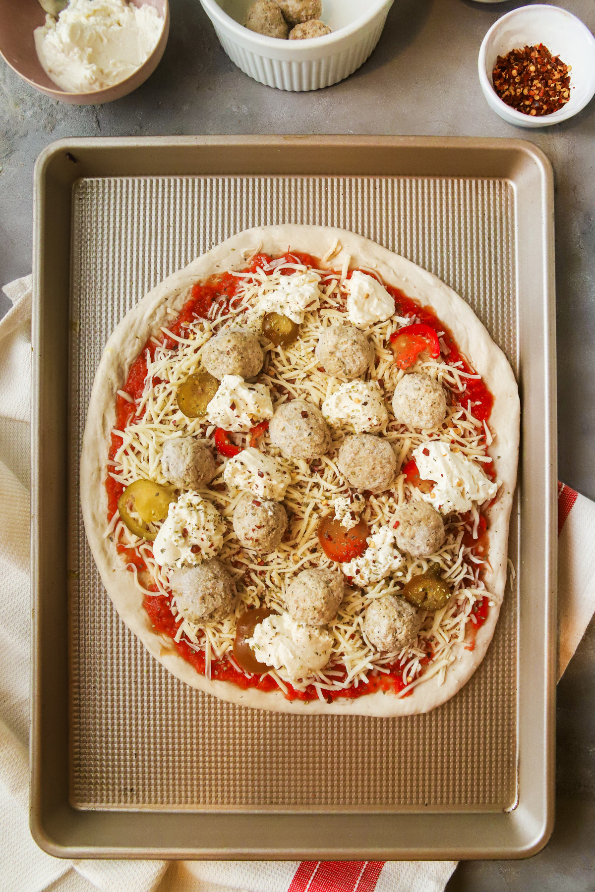 Dollop with Ricotta cheese and sprinkle with Italian seasoning. 