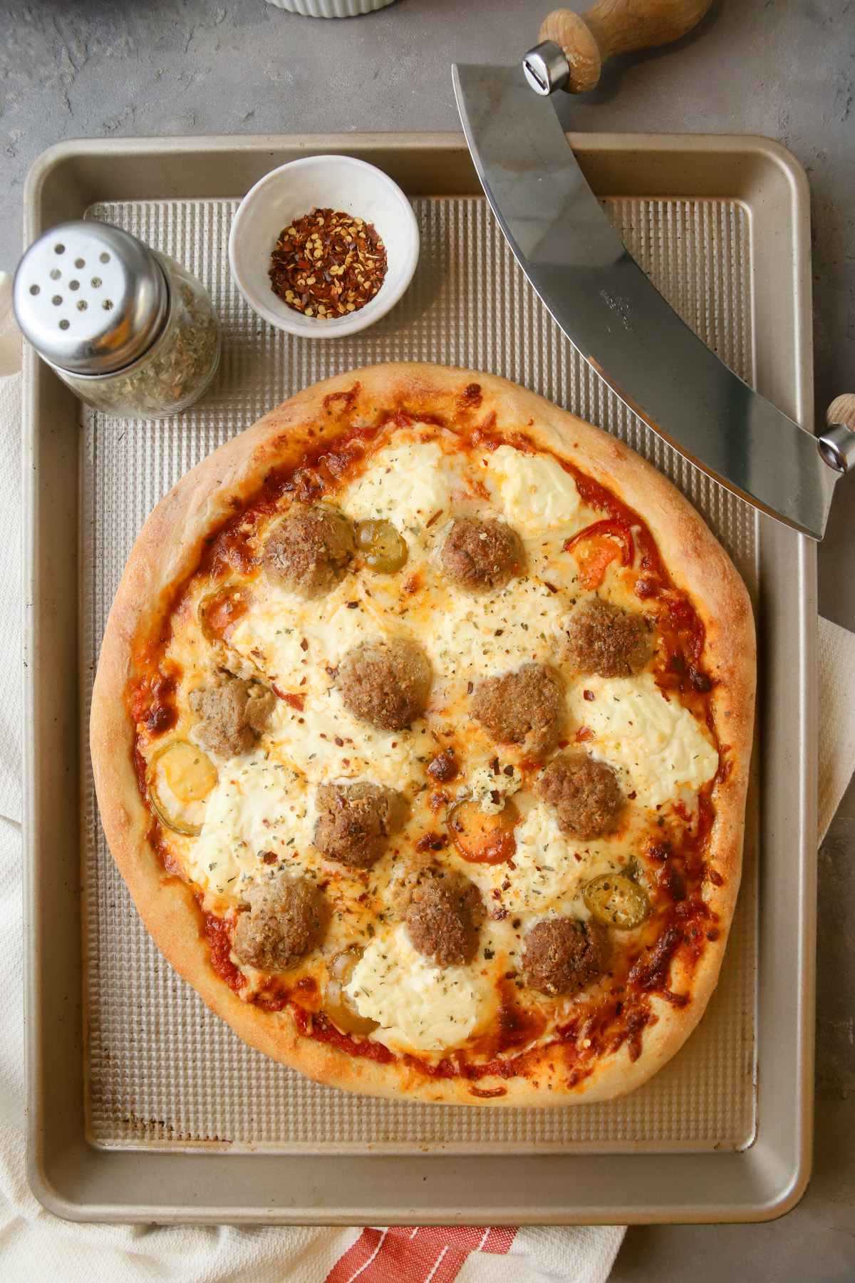 Bake until the crust is golden brown and the cheese is melted. 